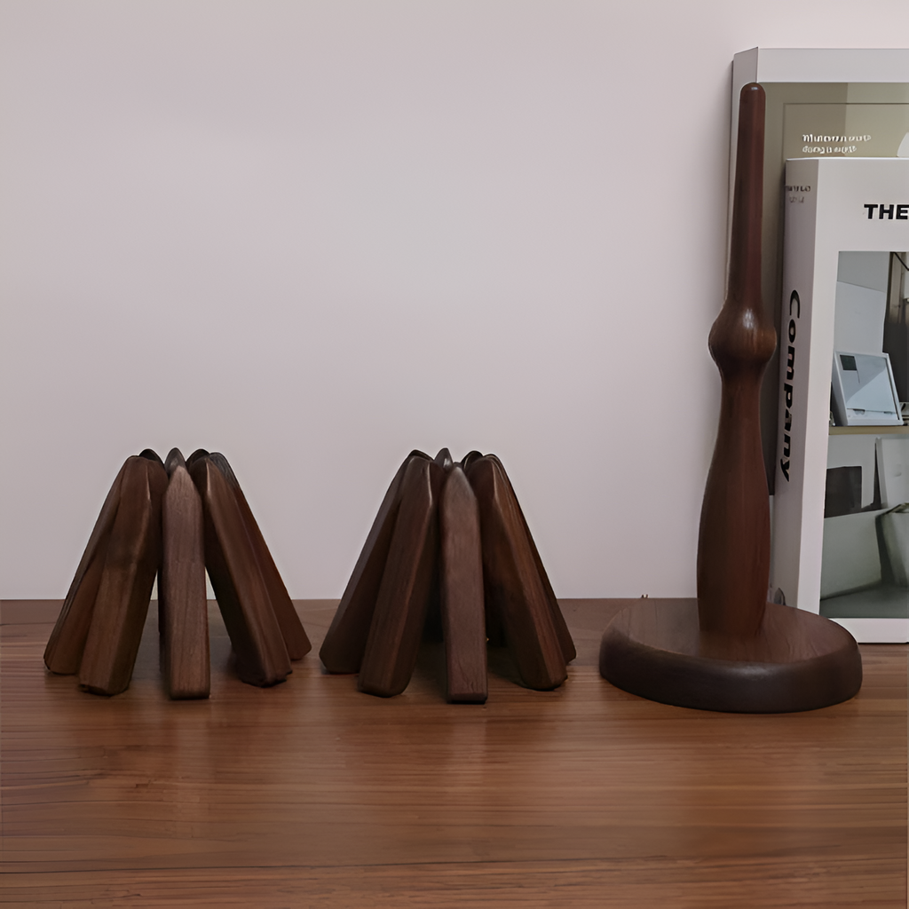 Minimalistisk Bordskåner I Træ - Foldbar