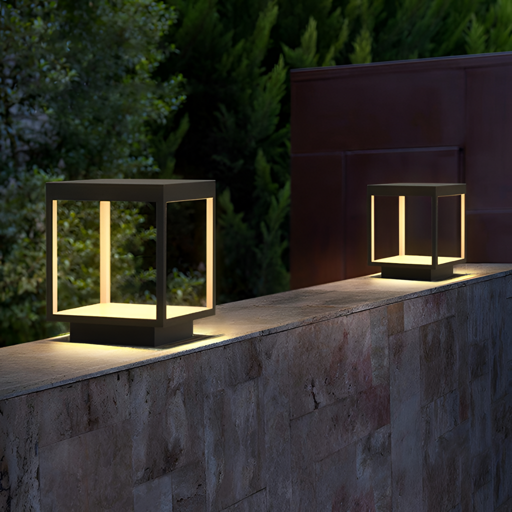 Geometrisk Solcellelampe til Udendørsbrug - Minimalistisk