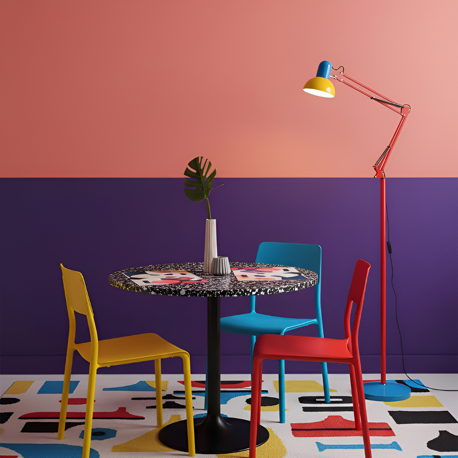 Memphis Industrial gulvlampe med flere arme – justerbar
