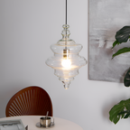 Skulpturel Rillet Glaspendel - Minimalistisk