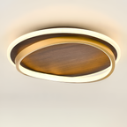 Moderne dæmpbar loftslampe i trælook – minimalistisk