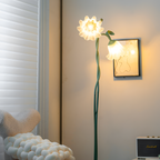 Blomstret buet gulvlampe - justerbar