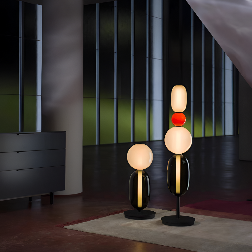 Stablet Geometrisk Glasgulvlampe - Moderne