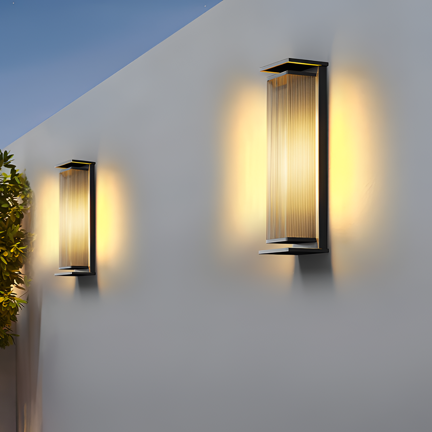 Rillet Lineær Solenergi Væglampe - Minimalistisk