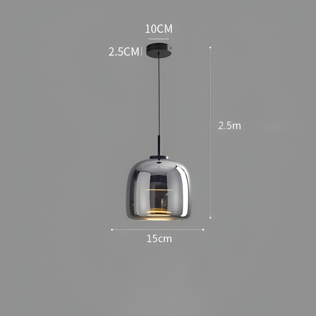 Røget Glas Pendellampe - Nordisk LED Hængelampe