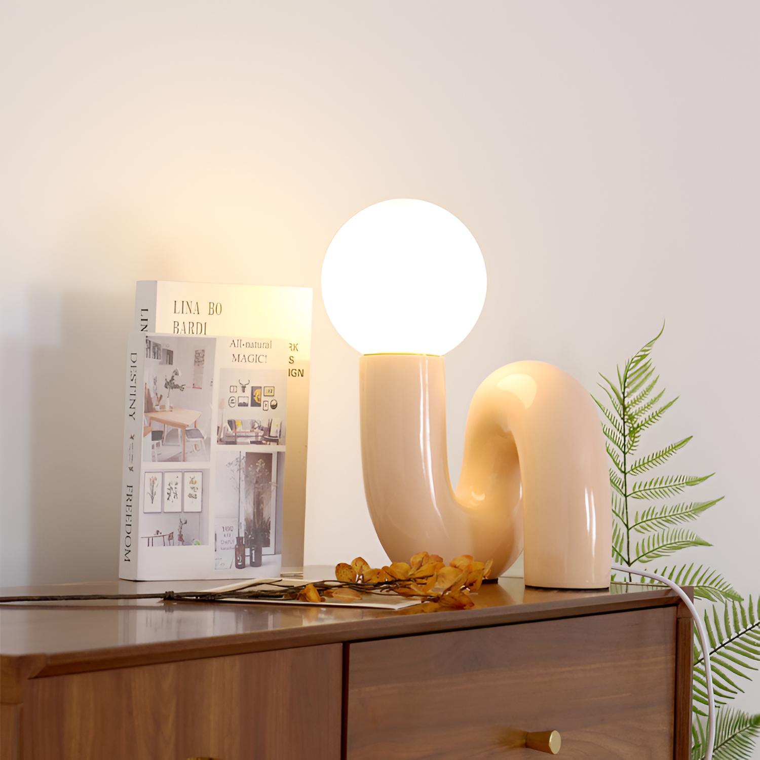 Moderne Skulpturel Bordlampe -  Minimalistisk