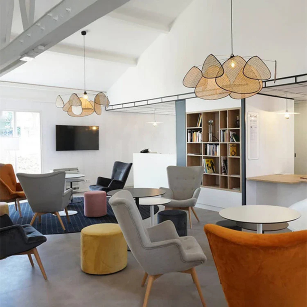 Rattan-Inspireret Pendellampe - Moderne Boho Loftsbelysning
