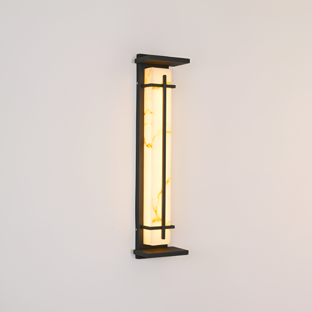 Marmorstil Solenergi Rektangulær Væglampe - Minimalistisk