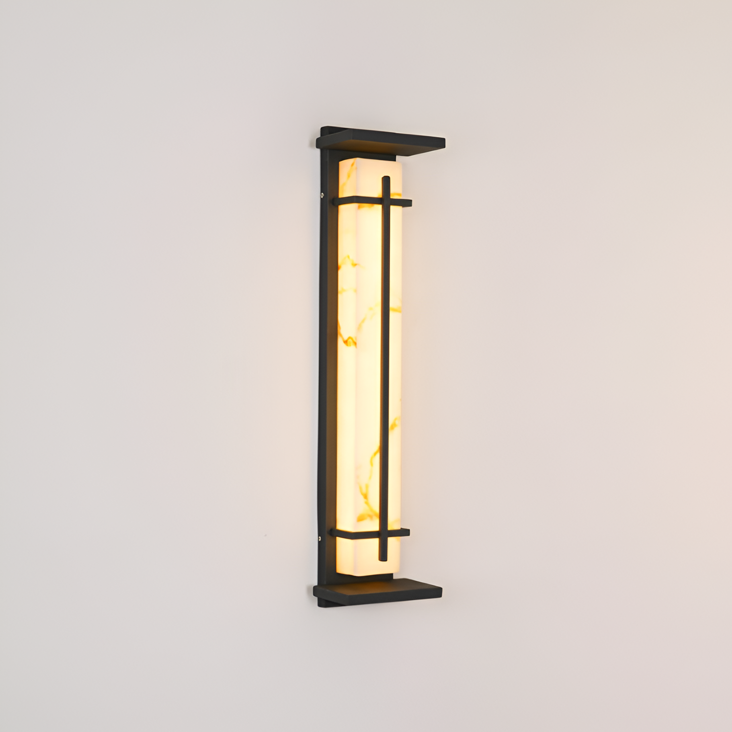 Marmorstil Solenergi Rektangulær Væglampe - Minimalistisk
