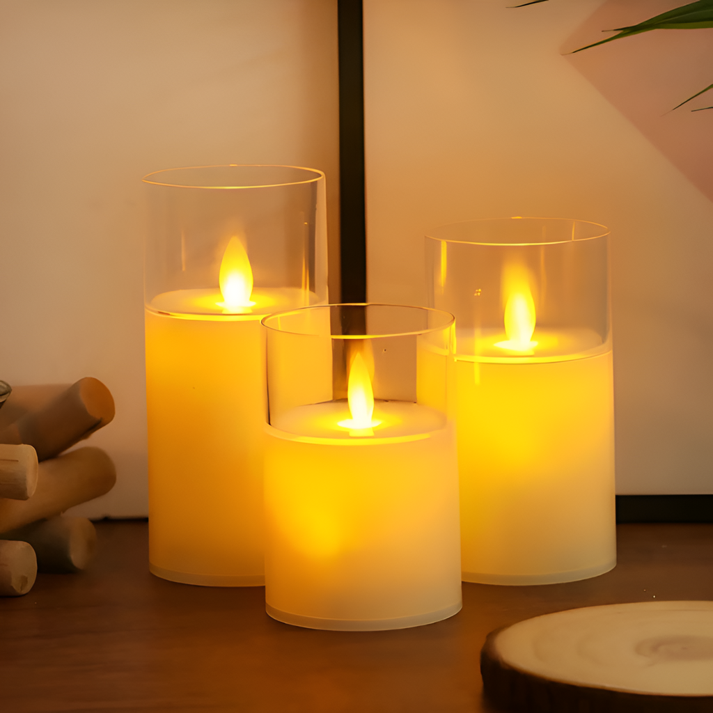 Minimalistisk Flameless LED-lysæt - Cylindrisk
