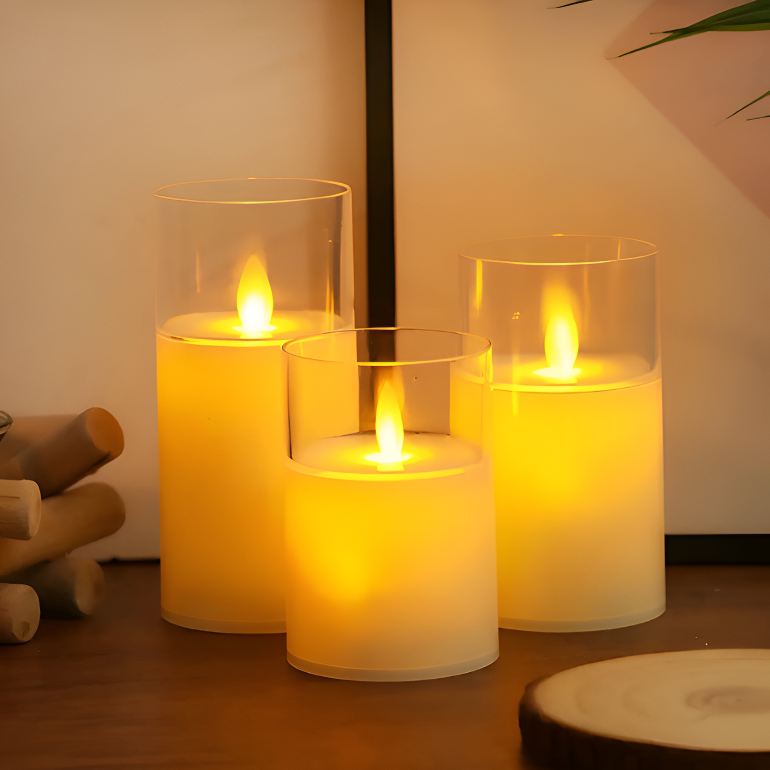 Minimalistisk Flameless LED-lysæt - Cylindrisk