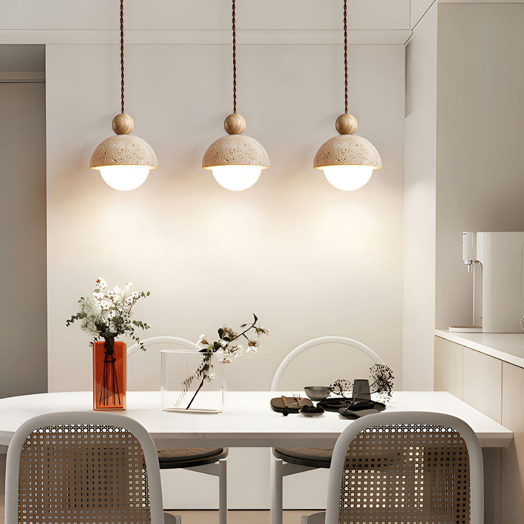 Minimalistisk Travertin Pendel - Snoet Ledning
