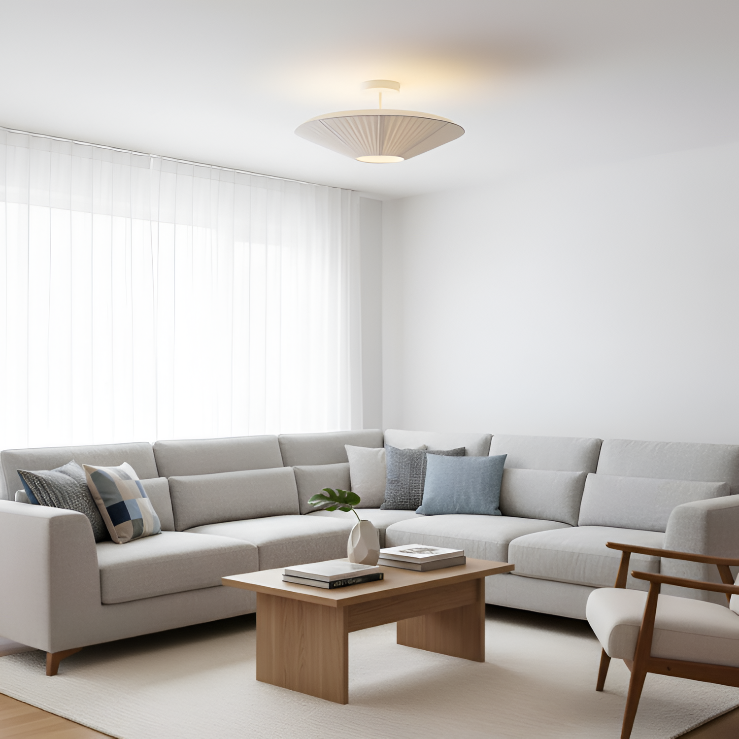 Plisseret Minimalistisk Loftlampe - Dæmpbar