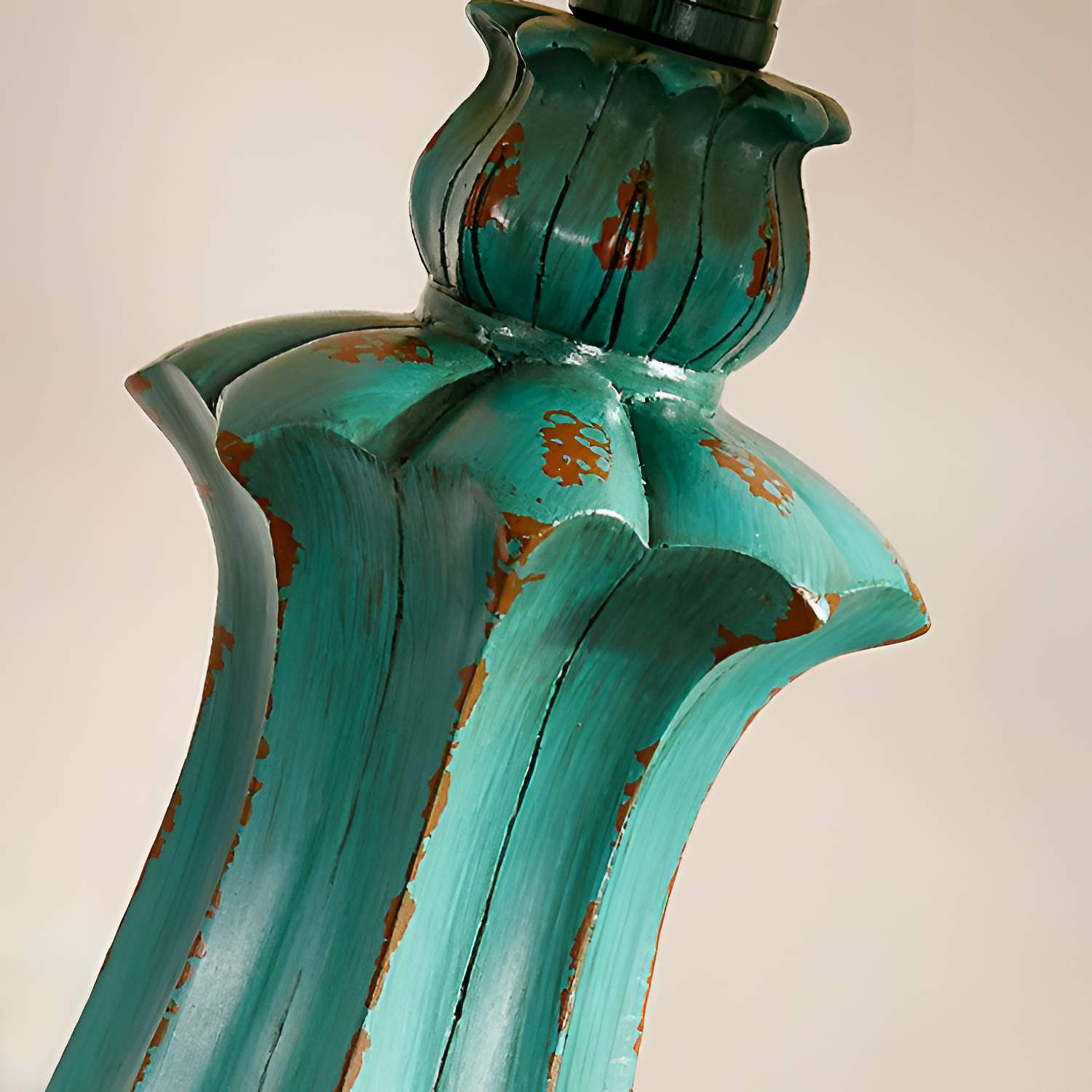 Antik floral gulvlampe - Med bordbakke