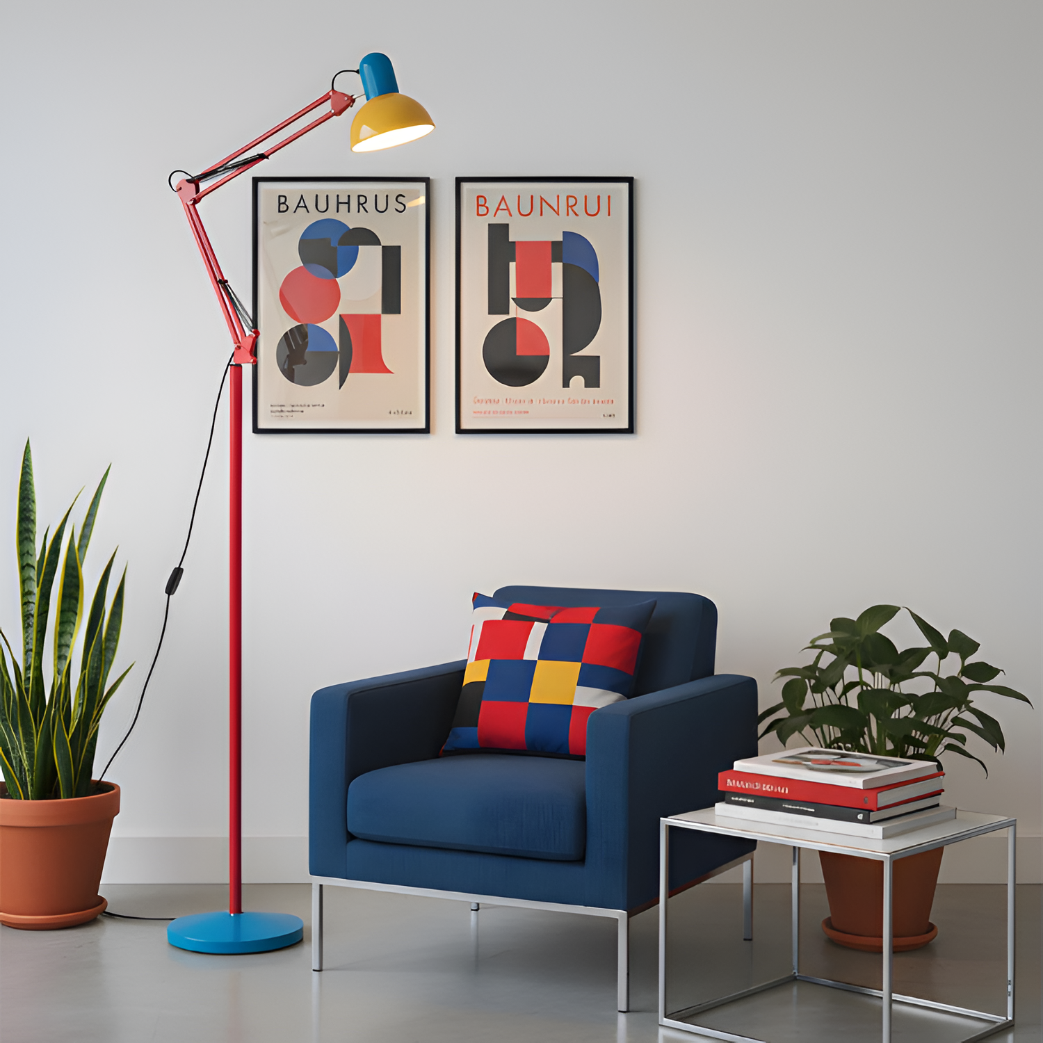 Memphis Industrial gulvlampe med flere arme – justerbar