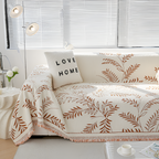 Minimalistisk Frynse Sofa Tæppe - Botanisk