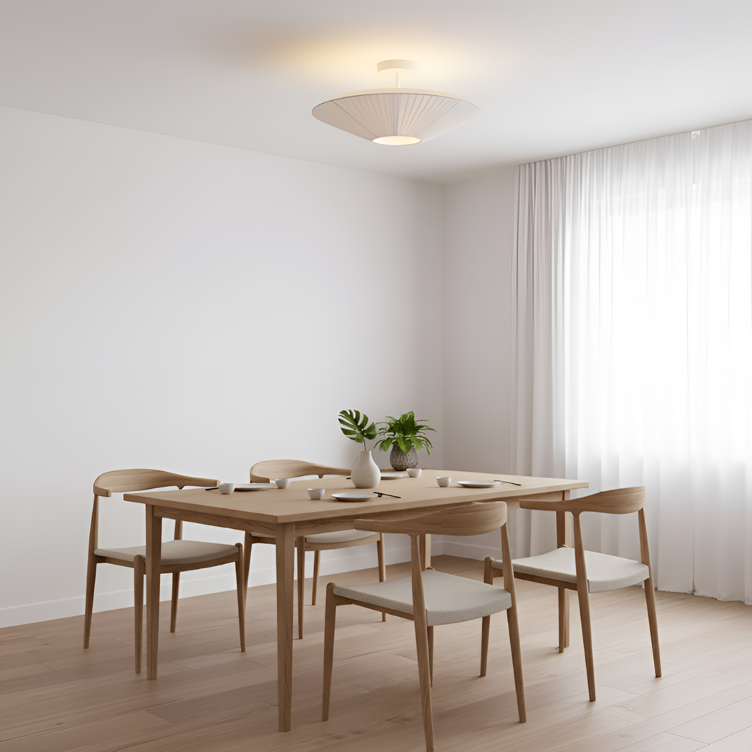 Plisseret Minimalistisk Loftlampe - Dæmpbar