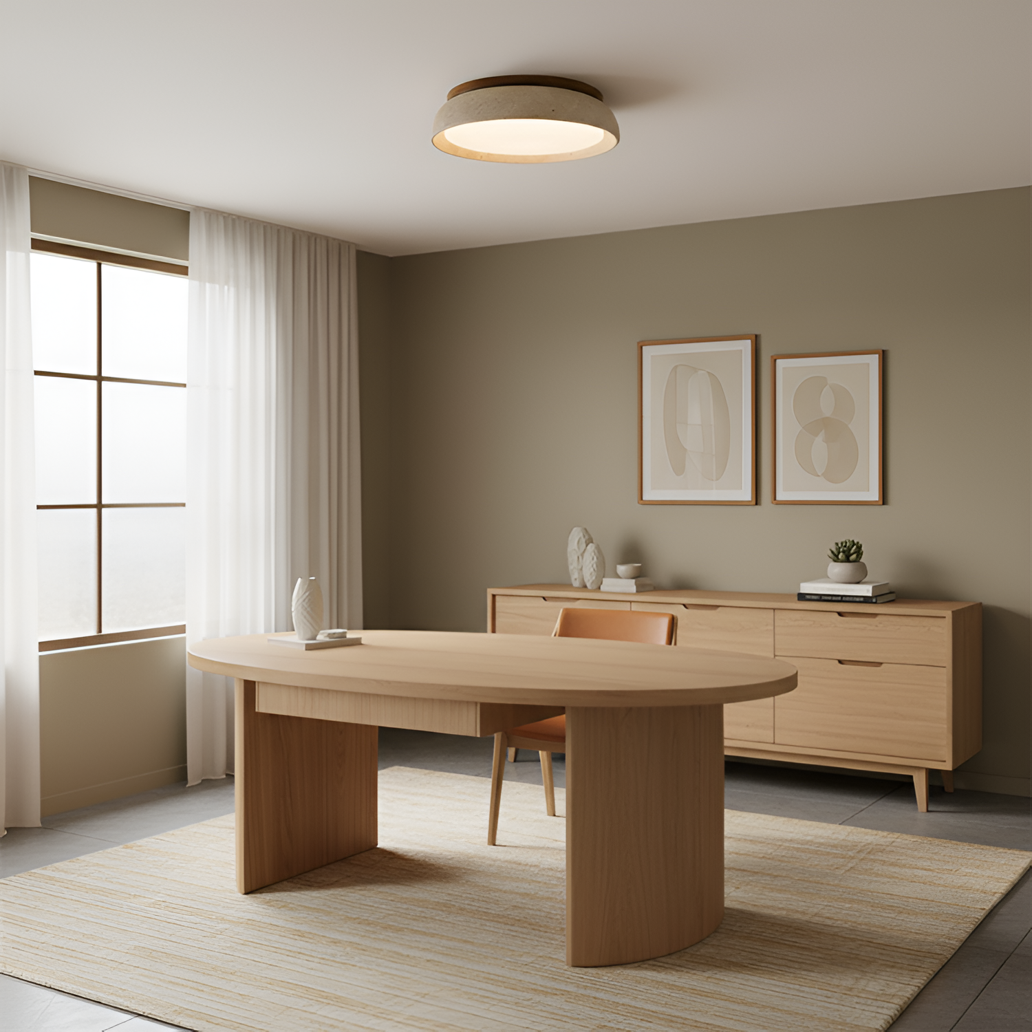 Travertine Minimalistisk Loftlampe - Dæmpbar