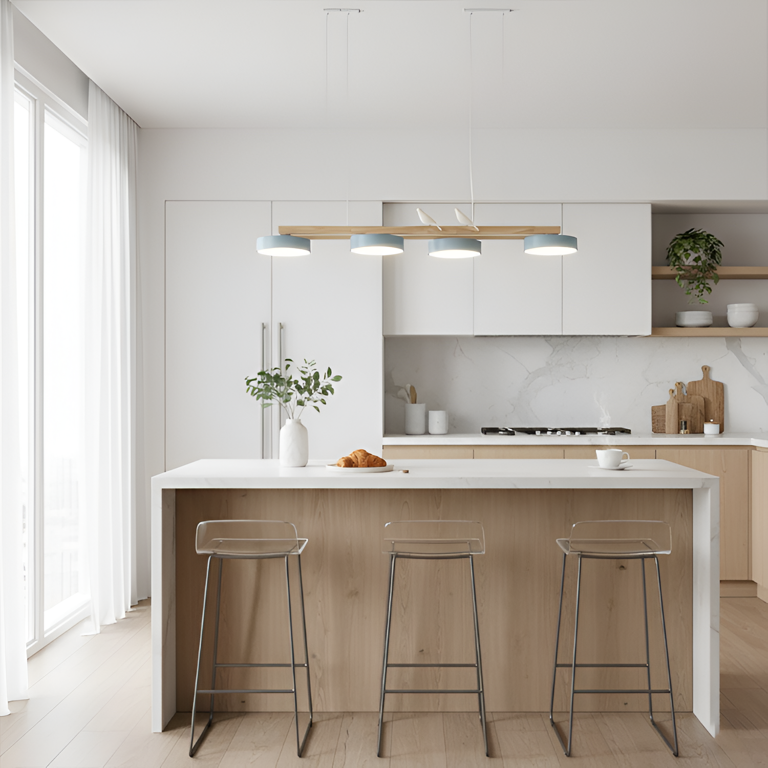 Nordisk Lineær Lysekrone - Minimalistisk