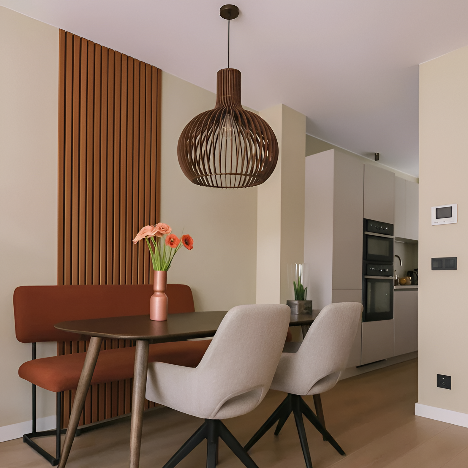 Nordisk Trælampe med Lameller - Moderne Stue