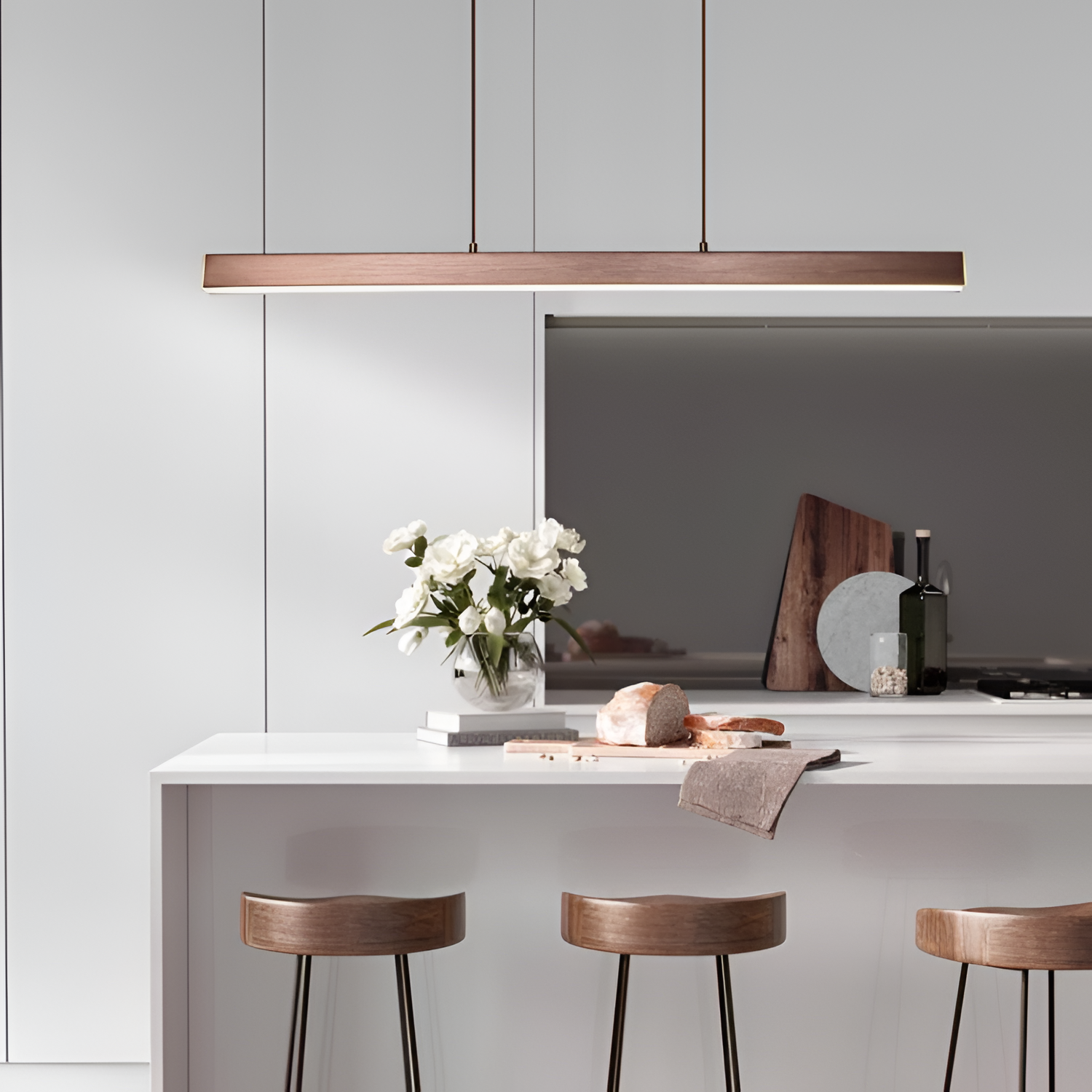 Minimalistisk Lineær Pendellampe - Strømlinet