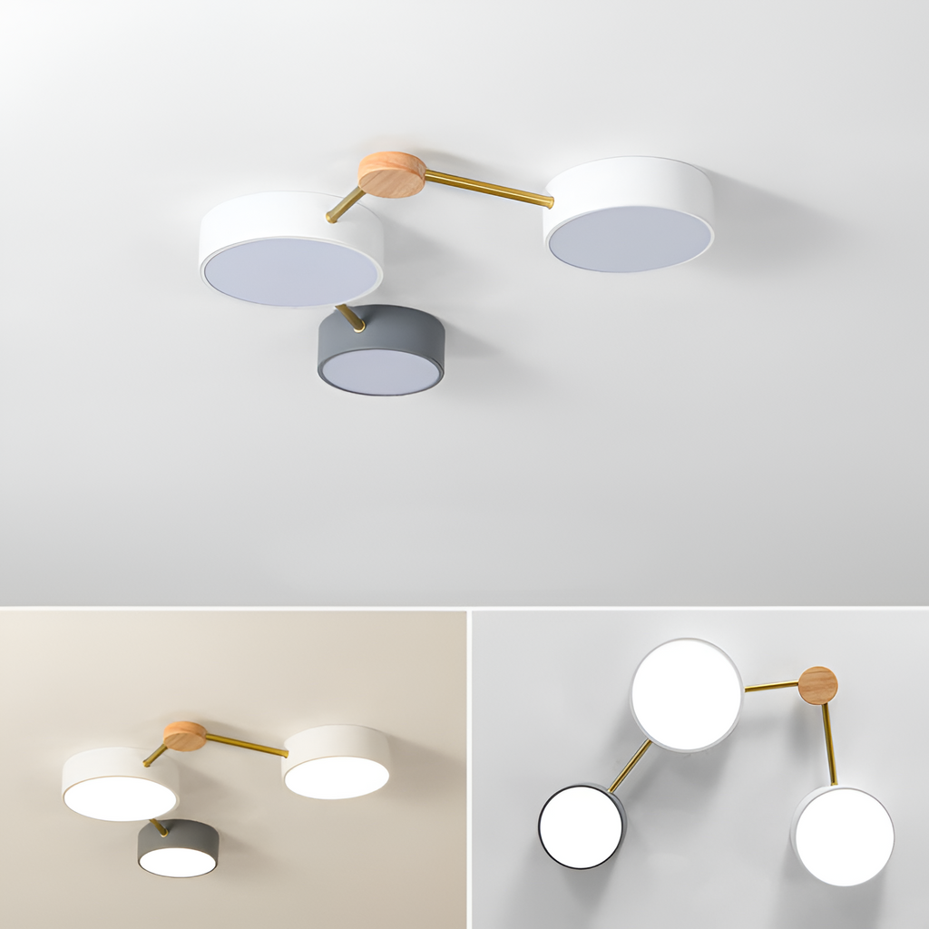 Minimalistisk indbygget lampe i massivt træ – skandinavisk stil