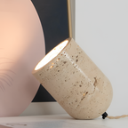Struktureret Cylinderformet Bordlampe - Abstrakt