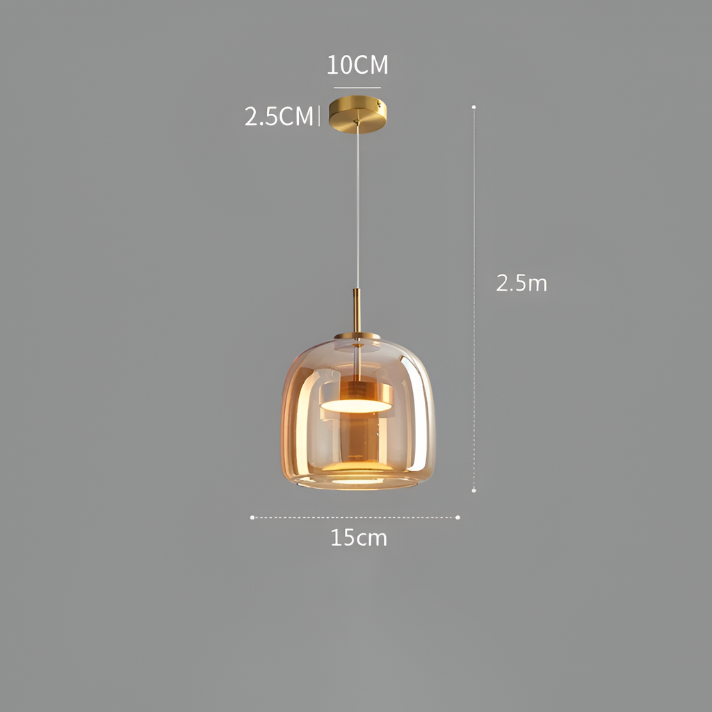 Røget Glas Pendellampe - Nordisk LED Hængelampe