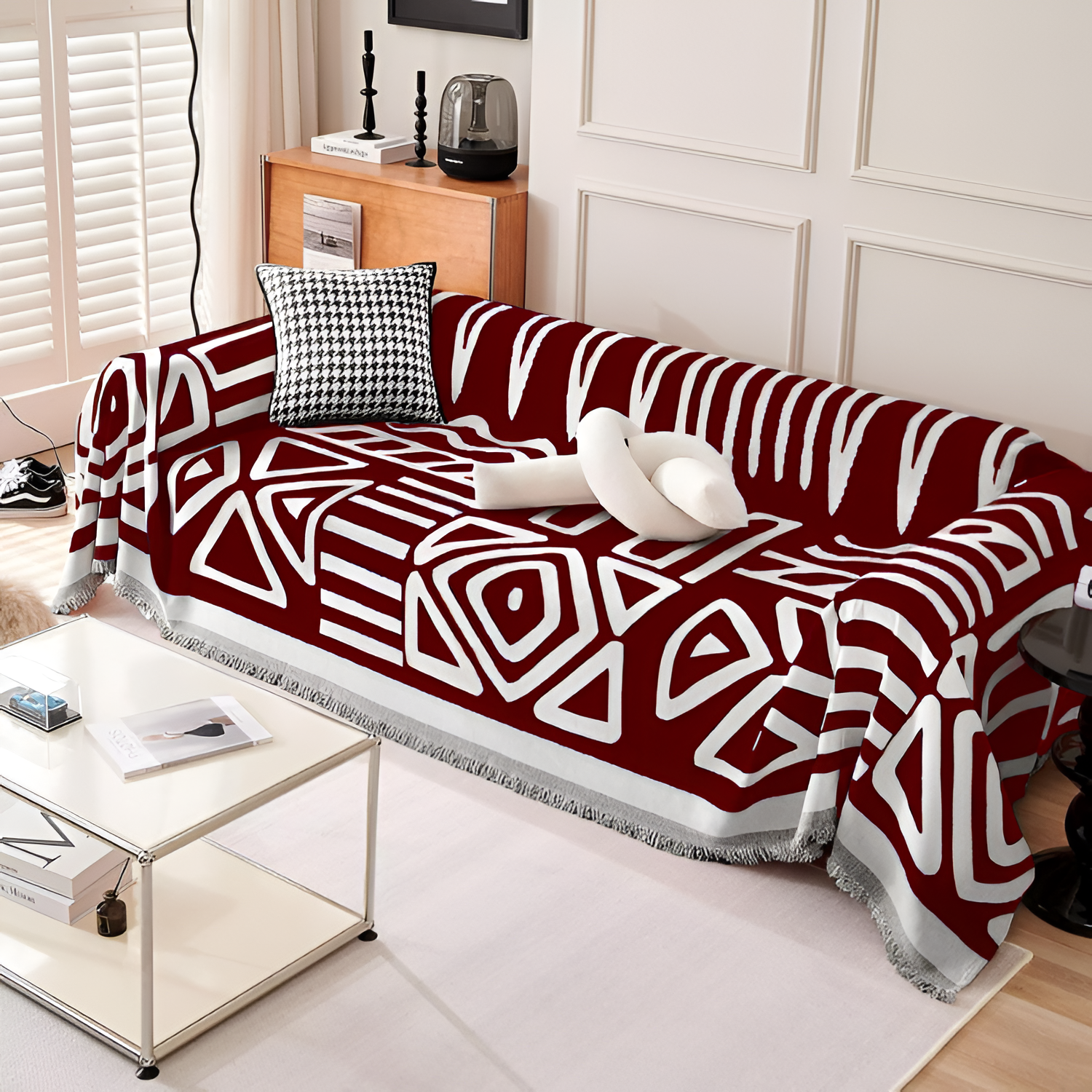 Moderne Vævet Sofa Tæppe - Geometriske