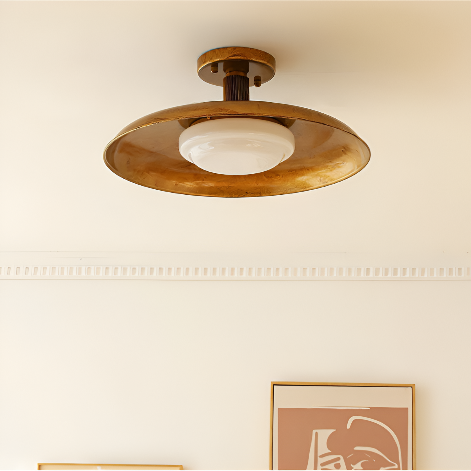 Antik Tekstureret Loftslampe - Minimalistisk