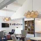 Rattan-Inspireret Pendellampe - Moderne Boho Loftsbelysning