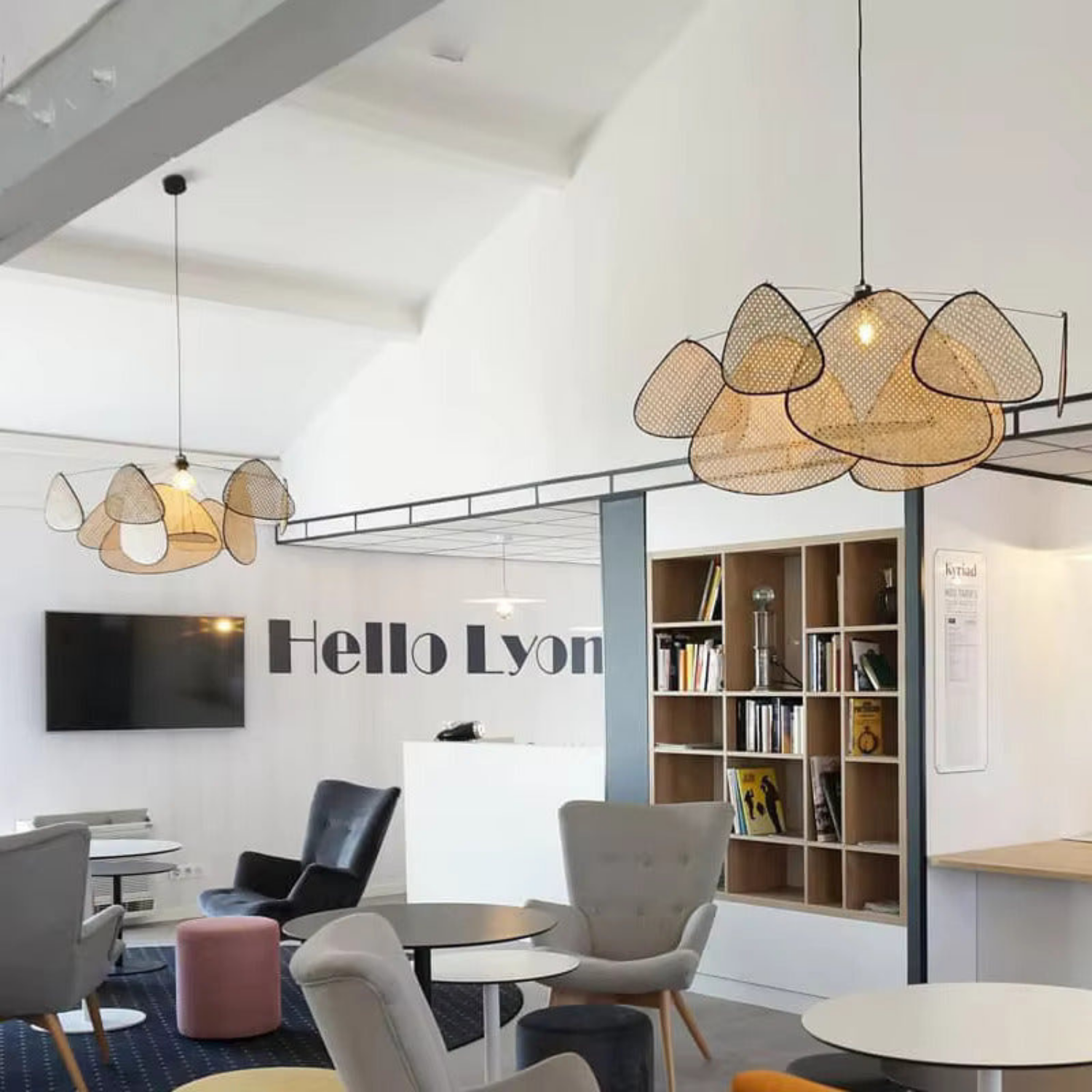 Rattan-Inspireret Pendellampe - Moderne Boho Loftsbelysning