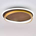 Moderne dæmpbar loftslampe i trælook – minimalistisk