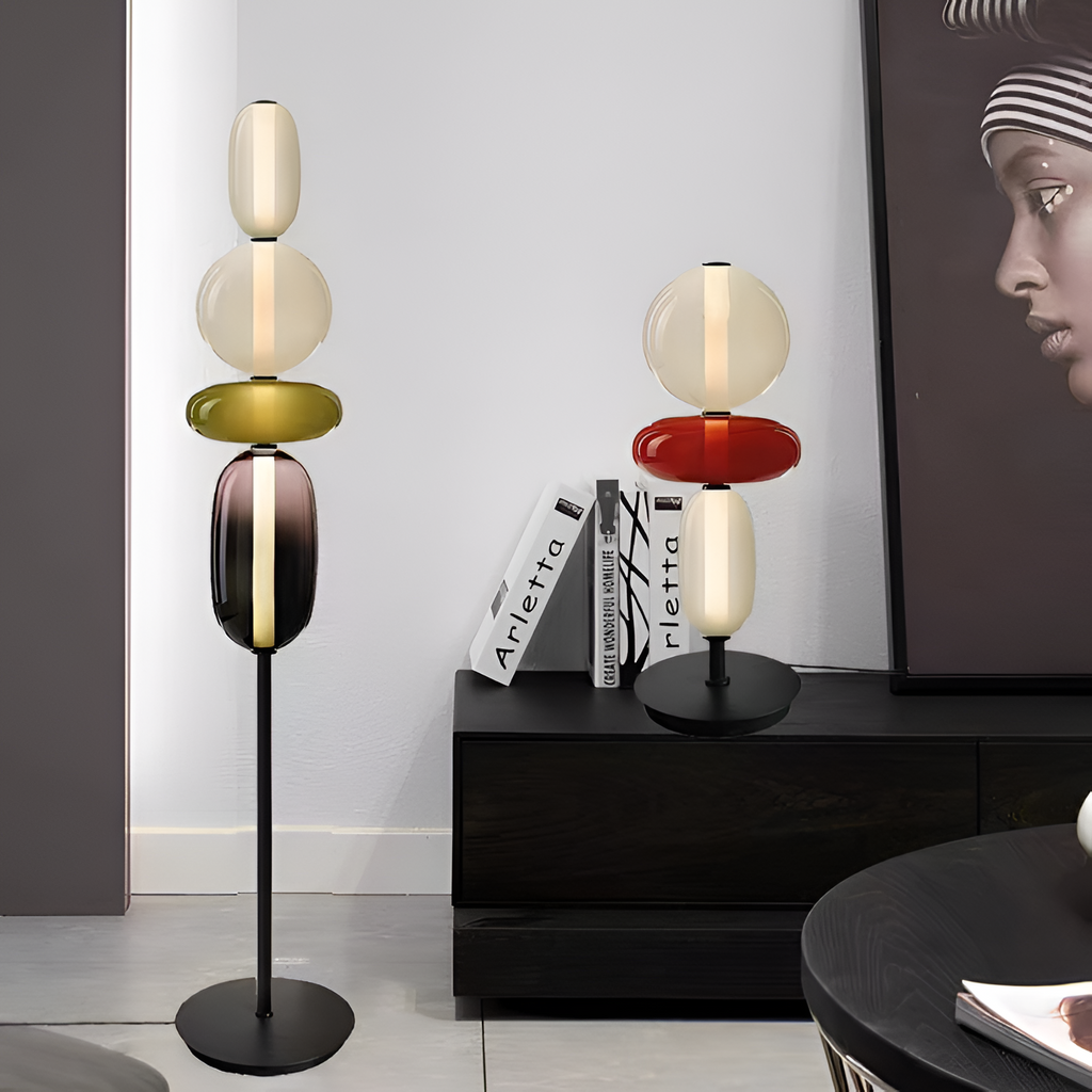 Stablet Geometrisk Glasgulvlampe - Moderne