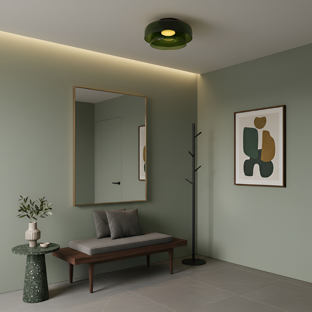 Flerlaget Transparent Glasloftlampe - Minimalistisk