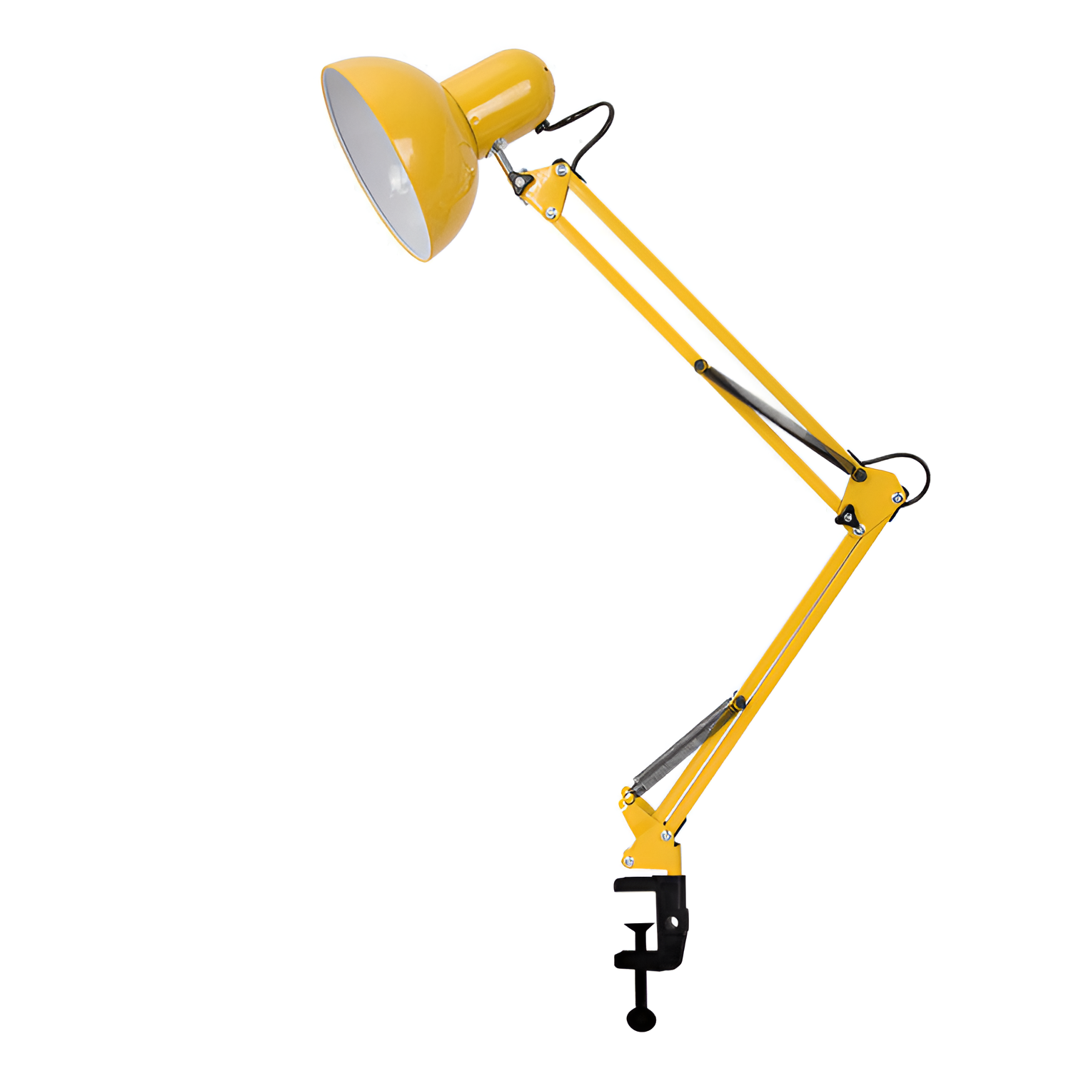 Bordlampe med udtrækkelig lang arm og klemme – minimalistisk