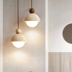 Minimalistisk Travertin Pendel - Snoet Ledning