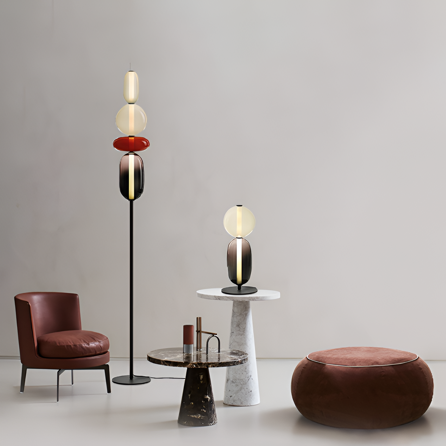 Stablet Geometrisk Glasgulvlampe - Moderne