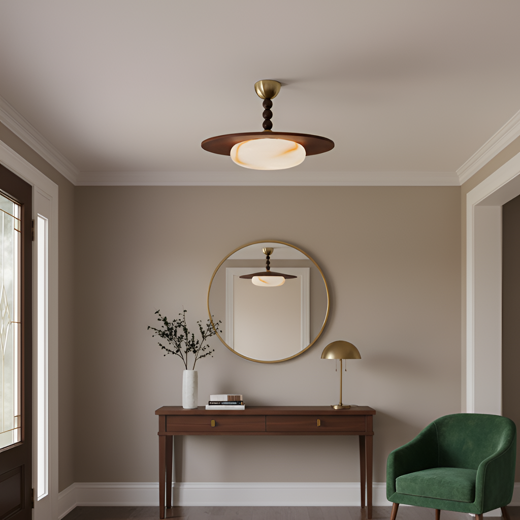 Skulpturel Alabast Loftlampe - Moderne