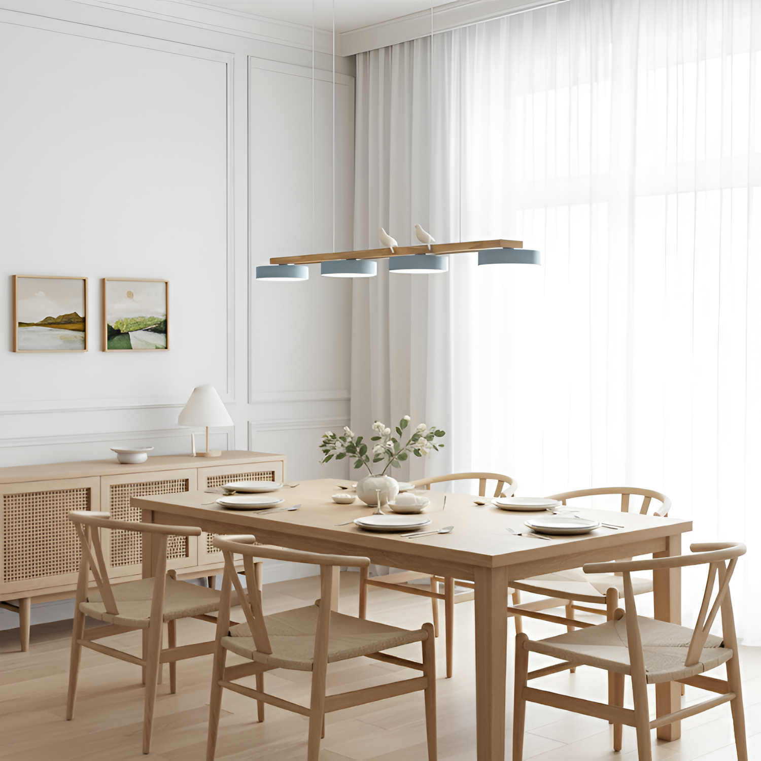 Nordisk Lineær Lysekrone - Minimalistisk