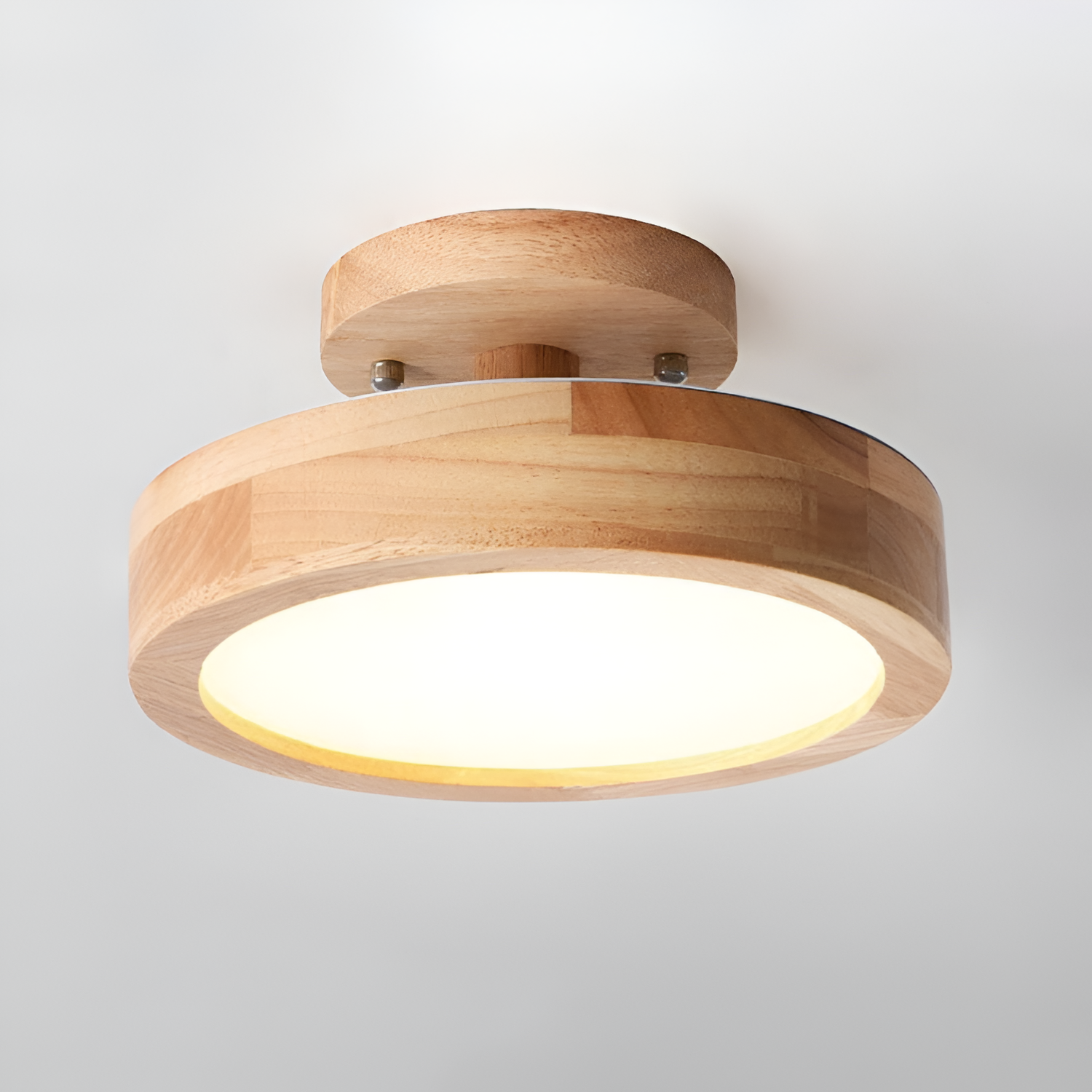 Træbase Nordisk Loftlampe - Minimalistisk