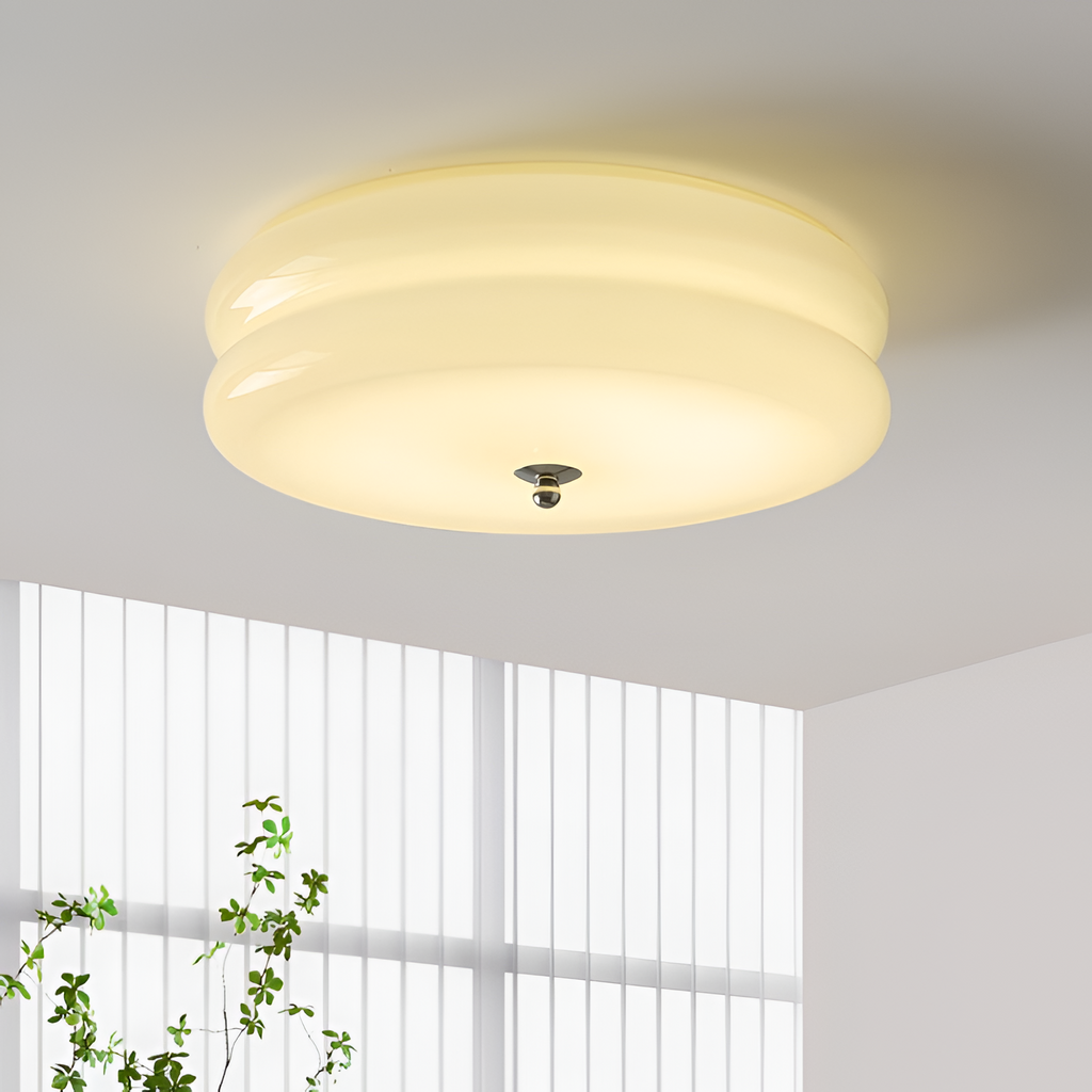 Blanke Loftlampe med Etager - Rundet