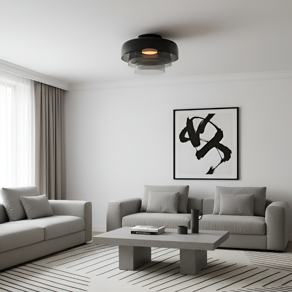 Flerlaget Transparent Glasloftlampe - Minimalistisk