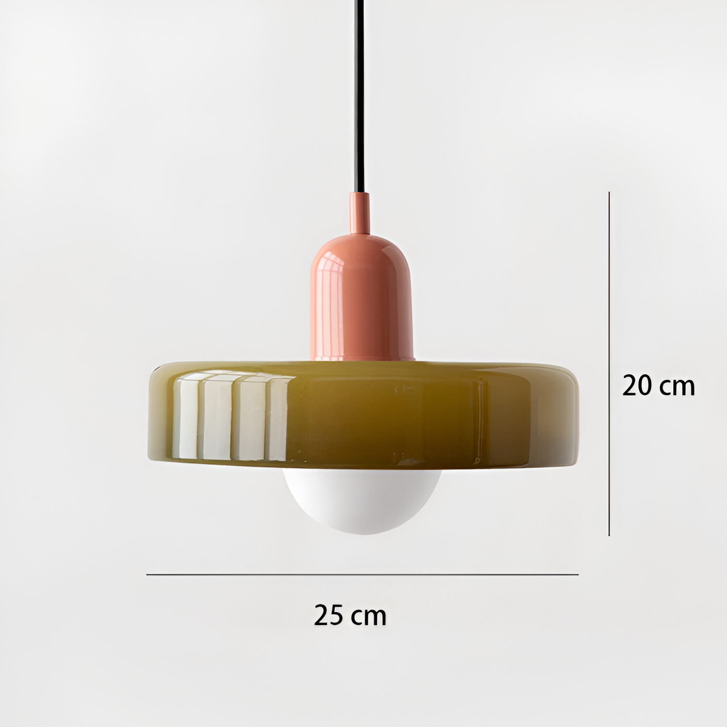 Nordisk retro-pendel i glas – farverig belysning
