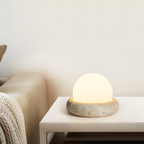 Skulpturel Travertin Bordlampe - Minimalistisk