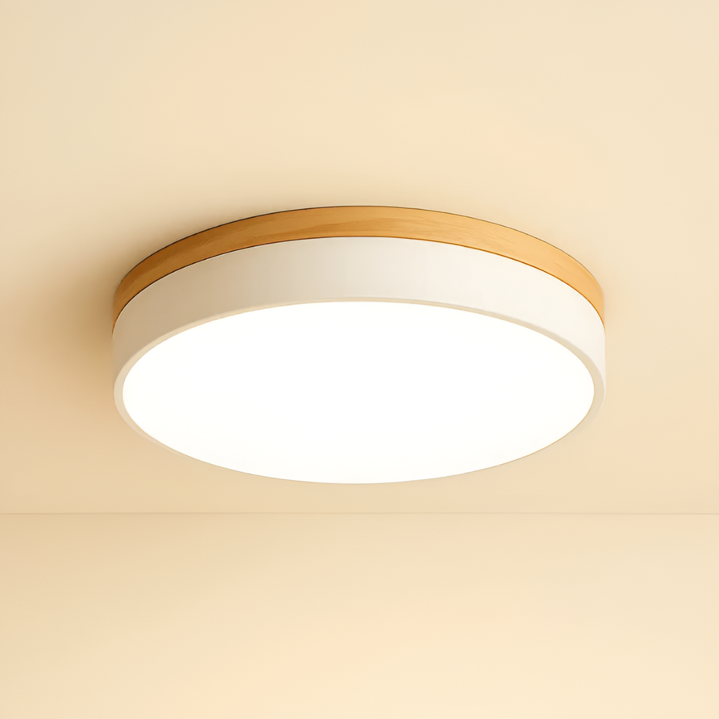 Skandinavisk Loftlampe med Træ - Moderne Hjemmebelysning