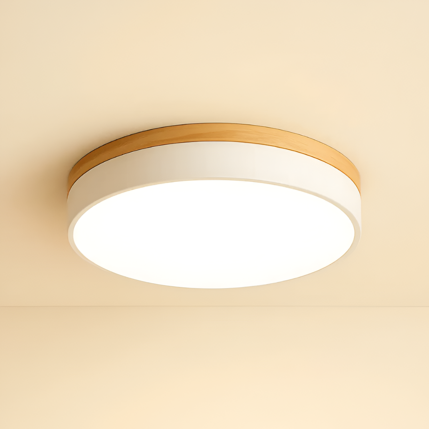 Skandinavisk Loftlampe med Træ - Moderne Hjemmebelysning