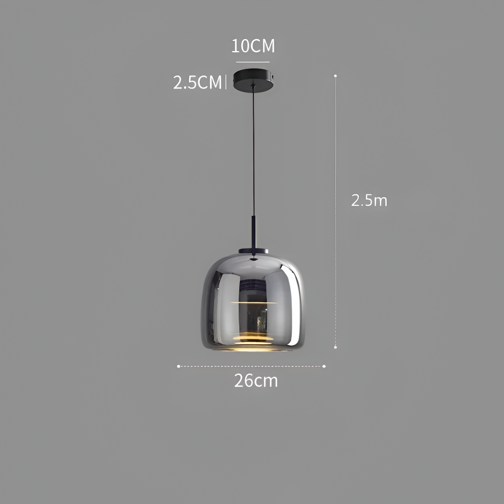 Røget Glas Pendellampe - Nordisk LED Hængelampe