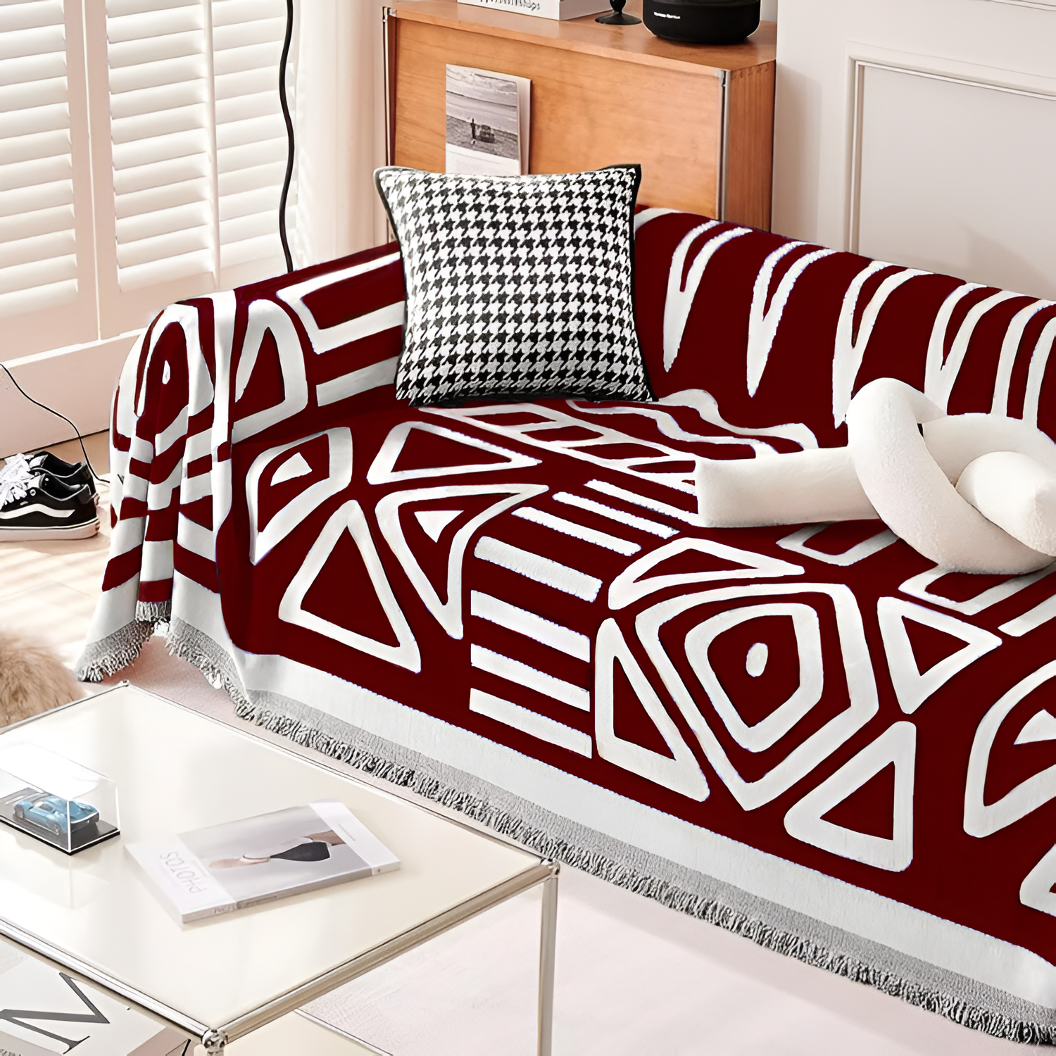 Moderne Vævet Sofa Tæppe - Geometriske