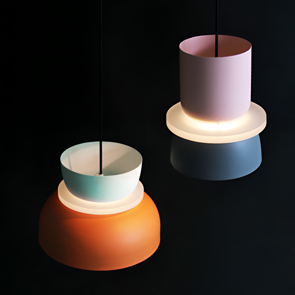 Moderne Pendellampe - Farverig Geometrisk Hængelampe